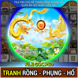 File psd tranh Rồng Phụng hổ 2023